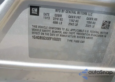 2014 Buick Lacrosse Leather Group из США, поврежденный, VIN 1G4GB5G30EF169201